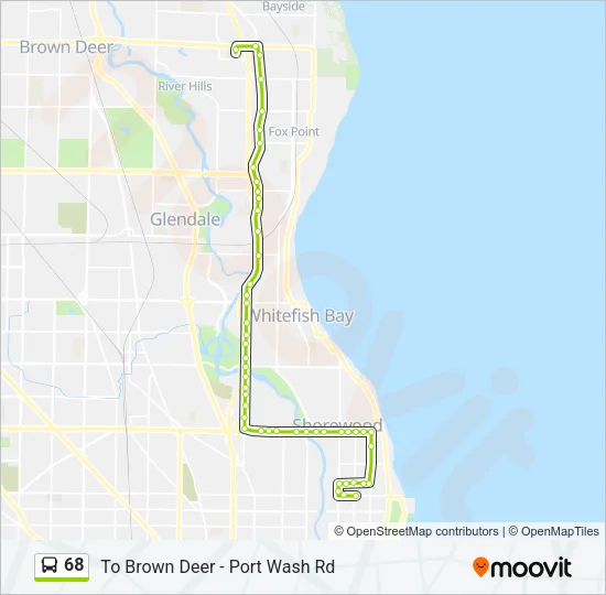Mapa de 68 de autobús