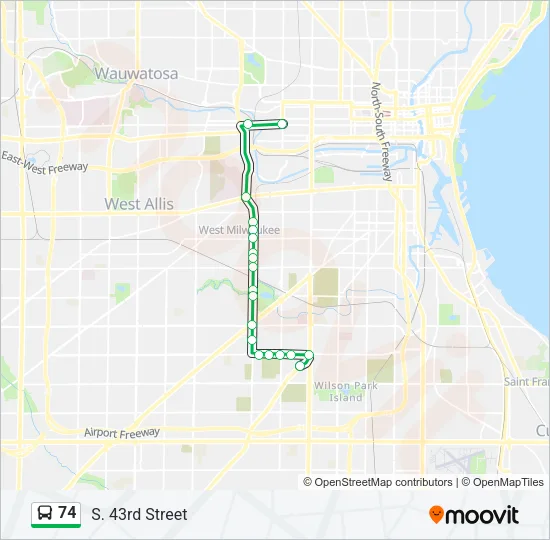 74 Bus Line Map