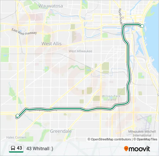43 Bus Line Map
