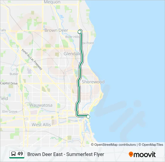 49 Bus Line Map
