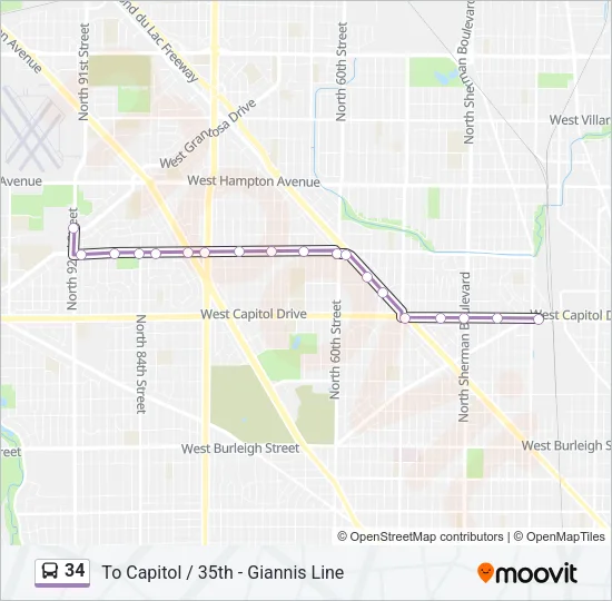 34 Bus Line Map