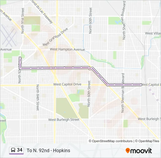 34 Bus Line Map