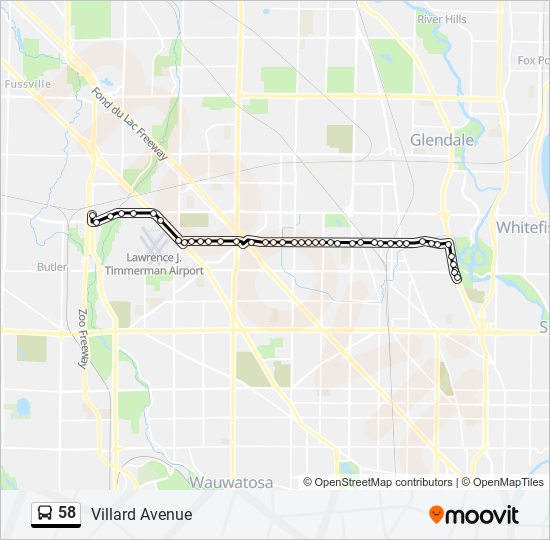 58 bus Line Map