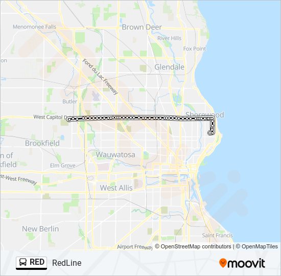 RED bus Line Map