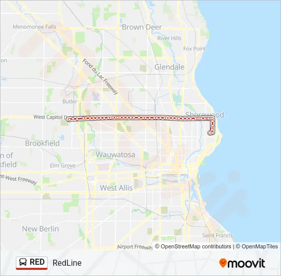 RED Bus Line Map