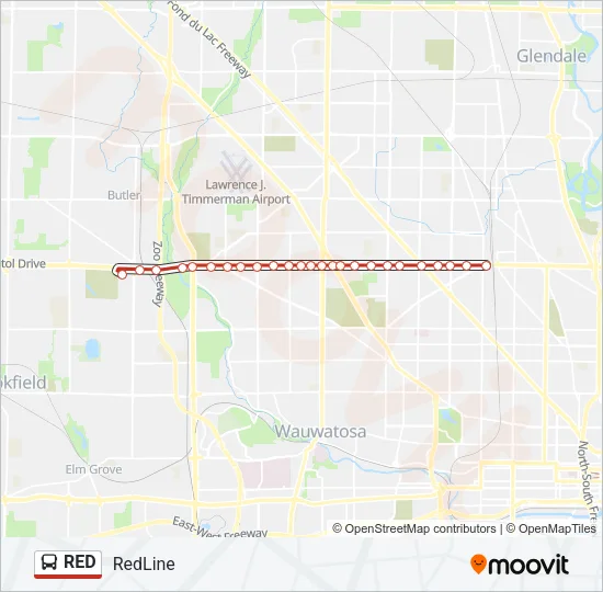 RED Bus Line Map