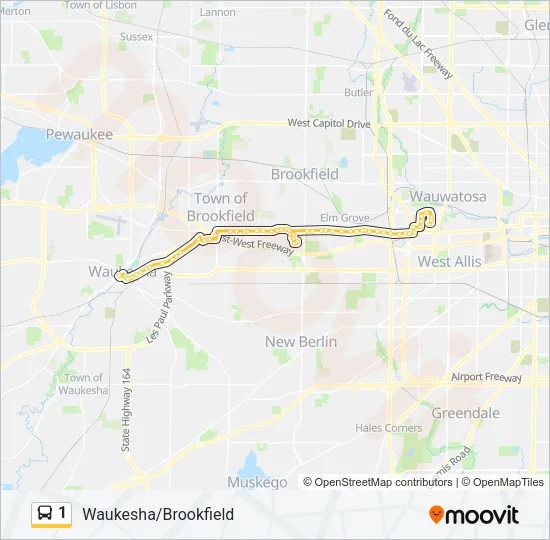 1 Bus Line Map