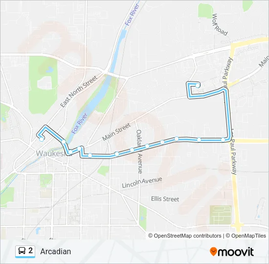 2 Bus Line Map
