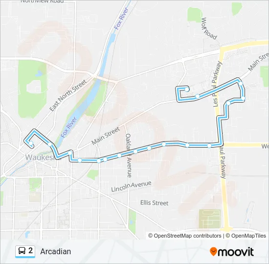 2 Bus Line Map