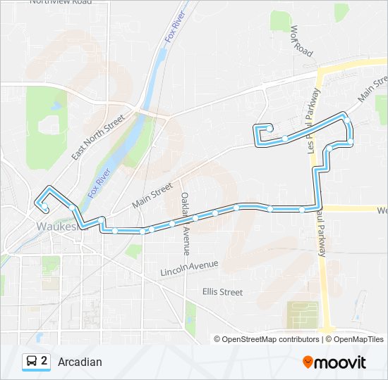 Mapa de 2 de autobús
