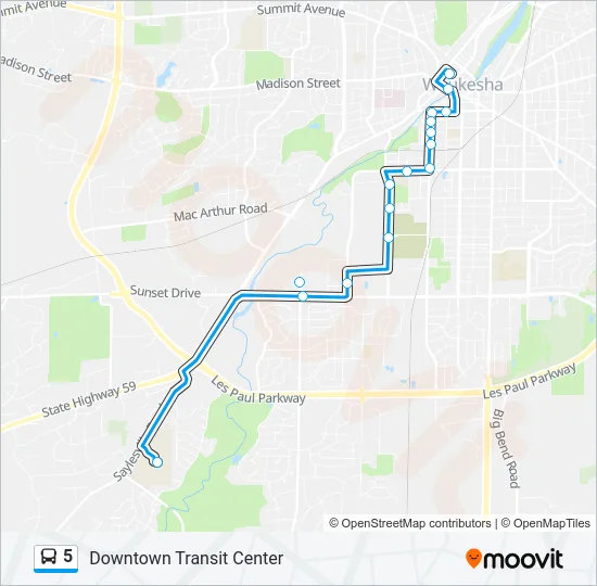 5 Bus Line Map