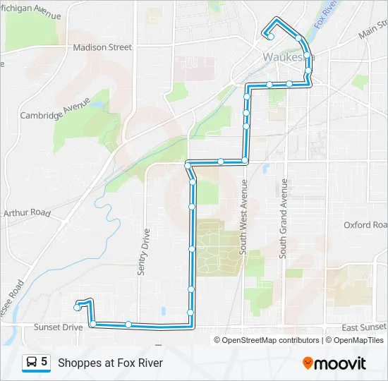 5 Bus Line Map