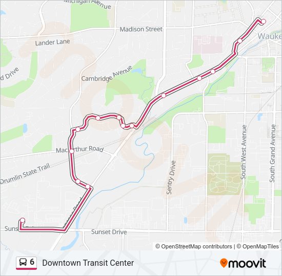 6 Bus Line Map