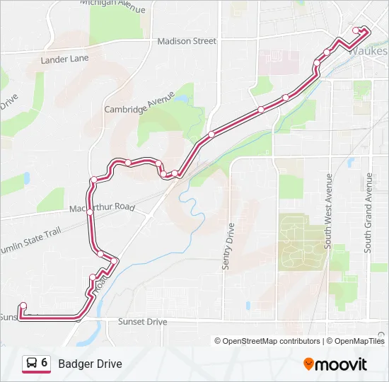 6 Bus Line Map
