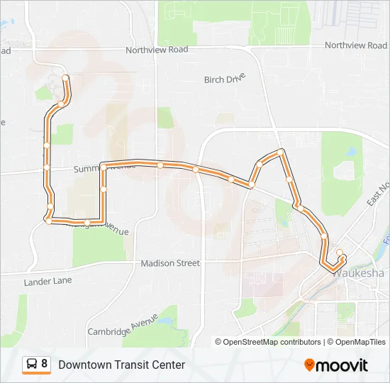 8 Bus Line Map