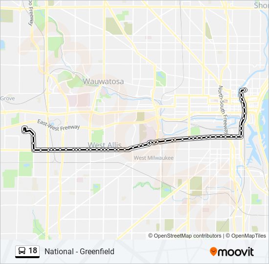 18 bus Line Map