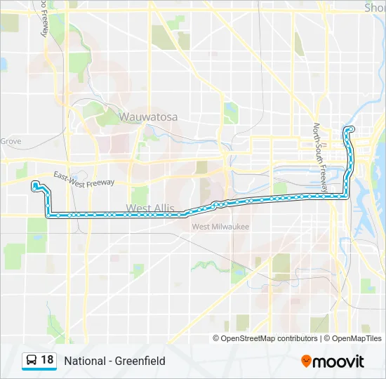 18 Bus Line Map