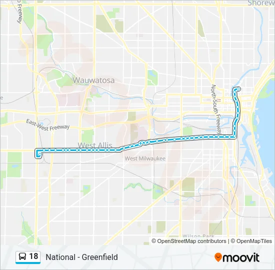 18 Bus Line Map