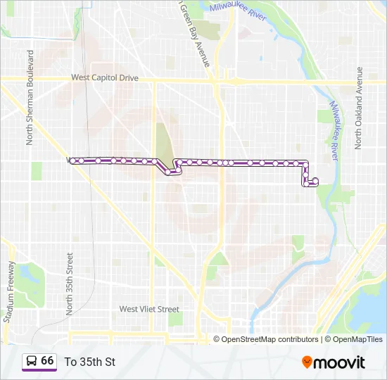 66 Bus Line Map