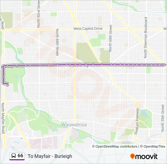66 Bus Line Map