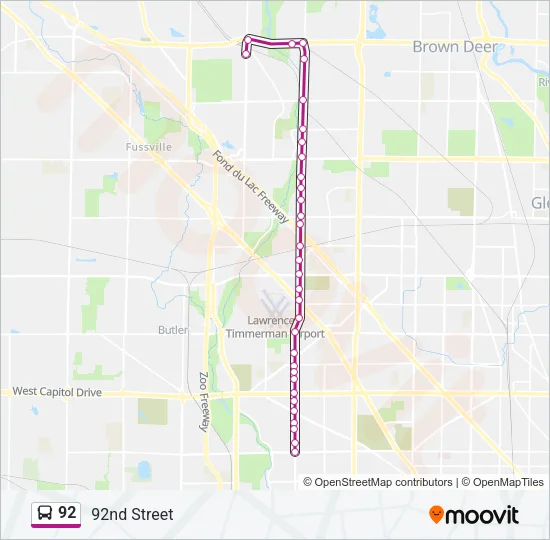 92 Bus Line Map