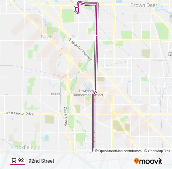 92 Bus Line Map