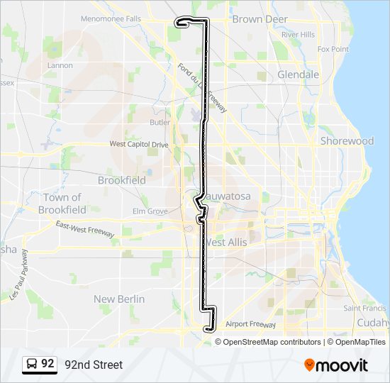 92 Bus Line Map