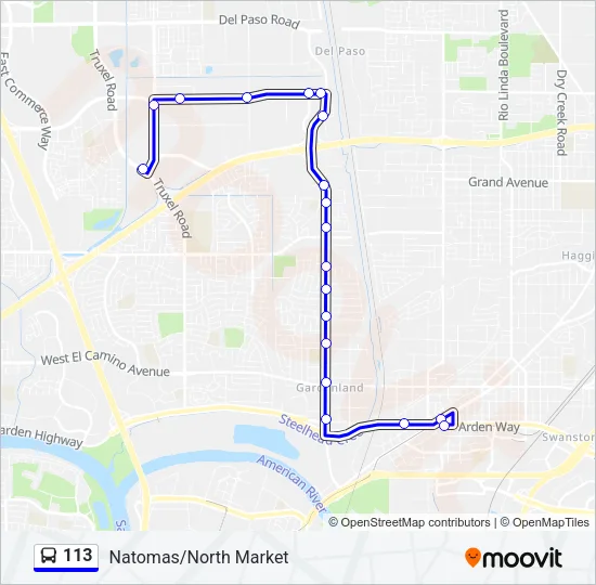 113 Bus Line Map