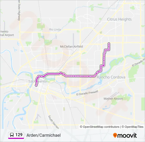 Mapa de 129 de autobús
