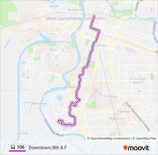 Mapa de 106 de autobús