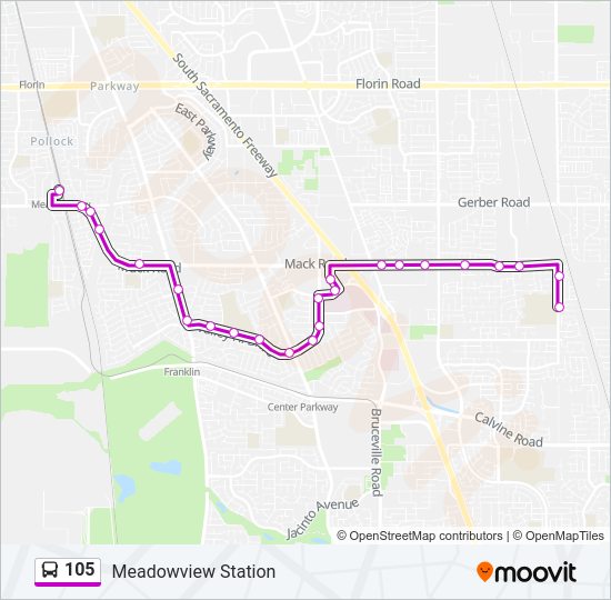 105 Bus Line Map