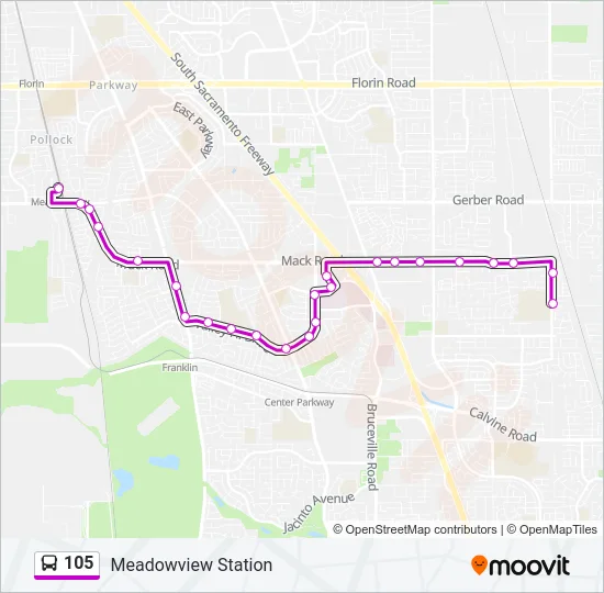 105 Bus Line Map