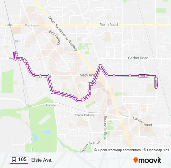 105 Bus Line Map