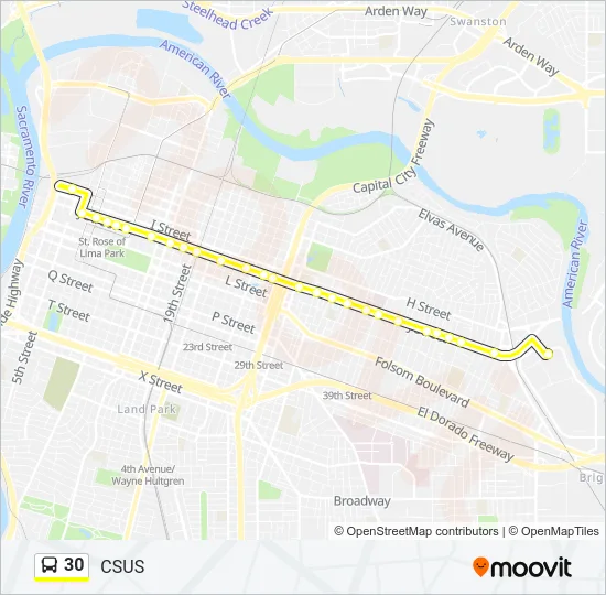 30 Bus Line Map