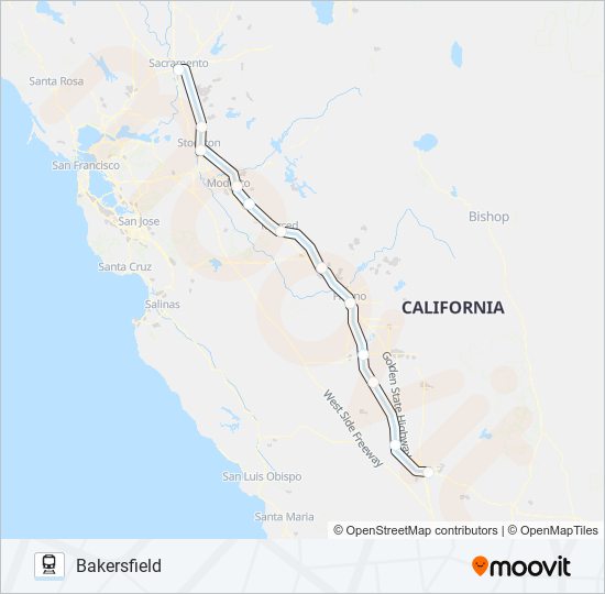 SAN JOAQUINS train Line Map