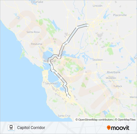 CAPITOL CORRIDOR Train Line Map