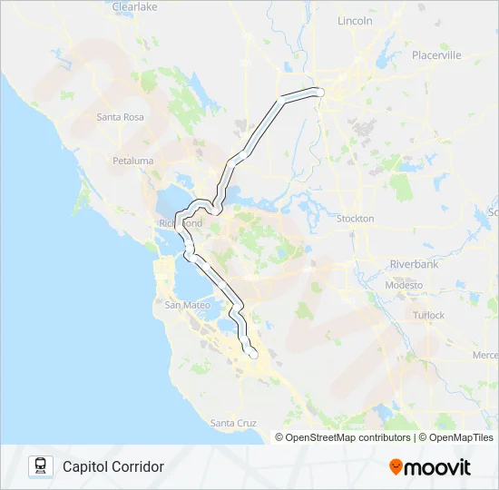 CAPITOL CORRIDOR Train Line Map