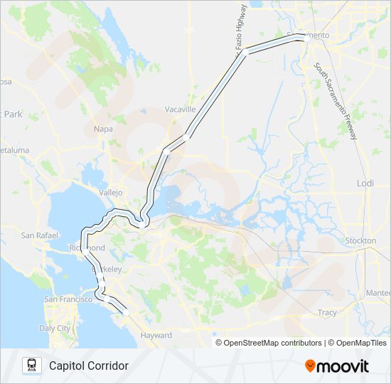 CAPITOL CORRIDOR Train Line Map