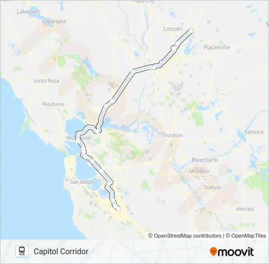 CAPITOL CORRIDOR Train Line Map