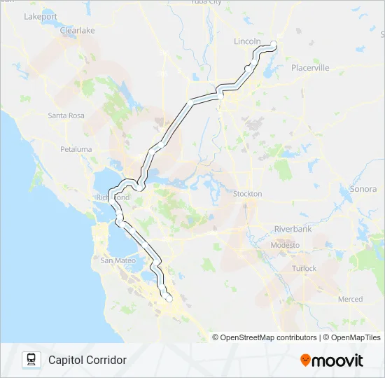 CAPITOL CORRIDOR Train Line Map