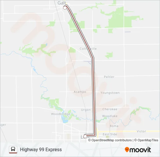 HIGHWAY 99 EXPRESS Bus Line Map