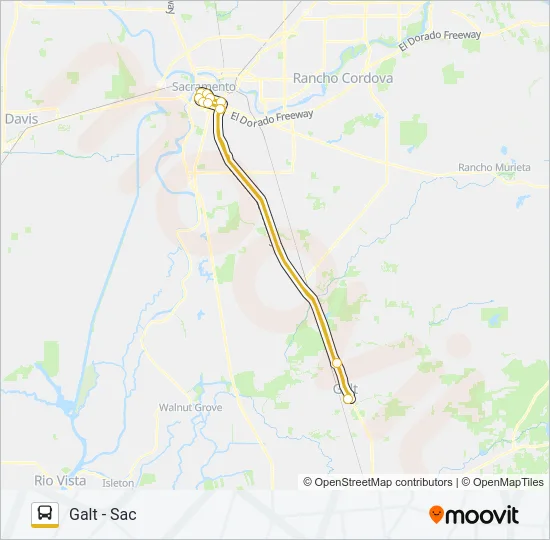 GALT-SACRAMENTO COMMUTER Bus Line Map