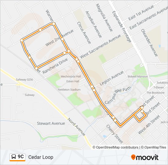 9C Bus Line Map