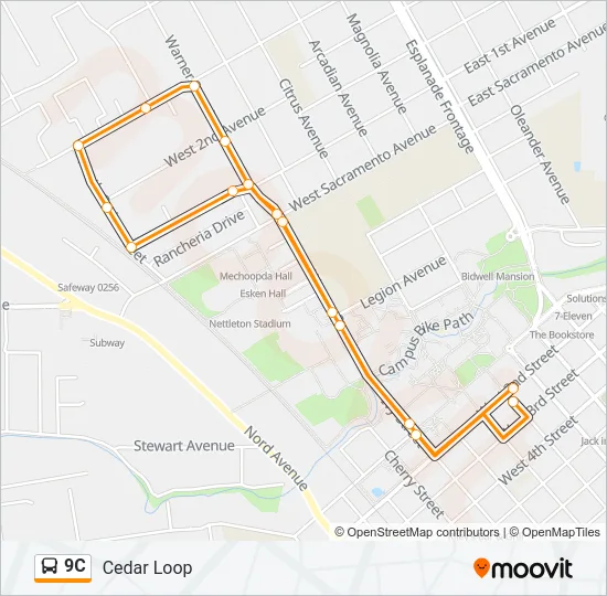 Mapa de 9C de autobús