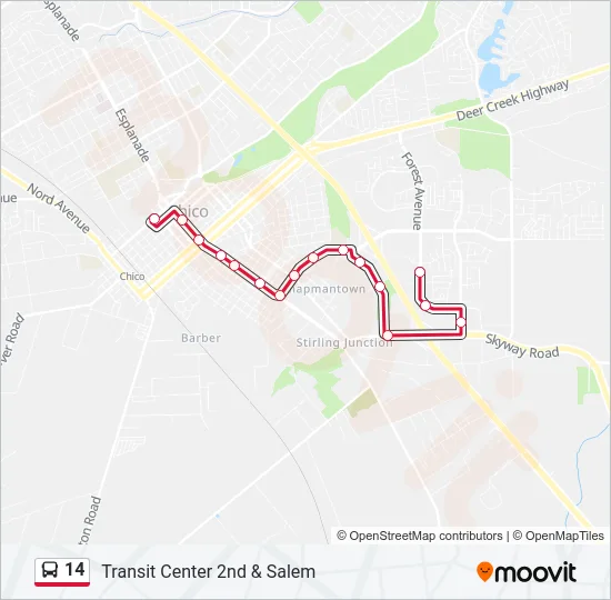14 Bus Line Map