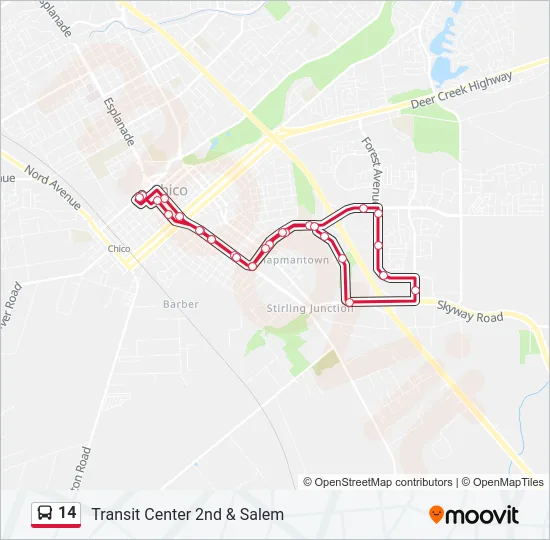 14 Bus Line Map