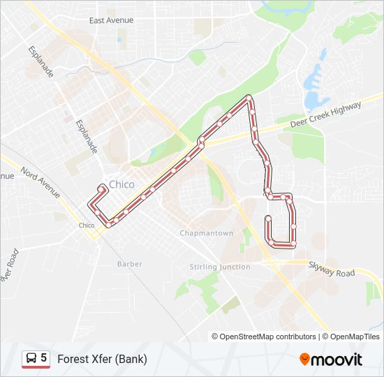 5 Bus Line Map