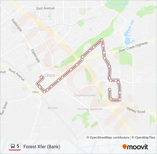 Mapa de 5 de autobús