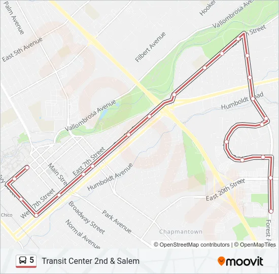 5 Bus Line Map