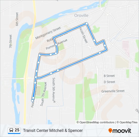 25 Bus Line Map